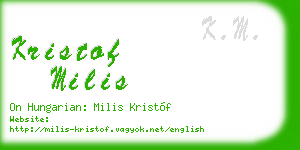 kristof milis business card