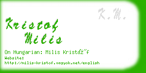kristof milis business card